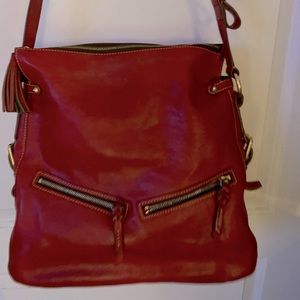 Dooney & Bourke red shoulder purse with zipper pockets